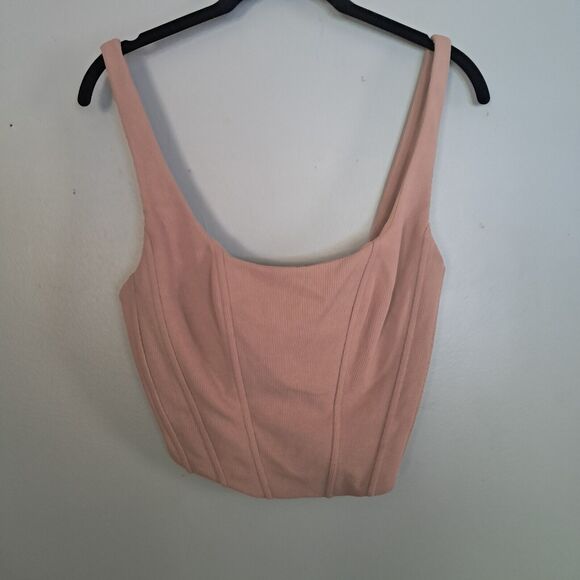 Miss Lola Cropped Boned Bustier Size Medium Brown - Picture 1 of 4